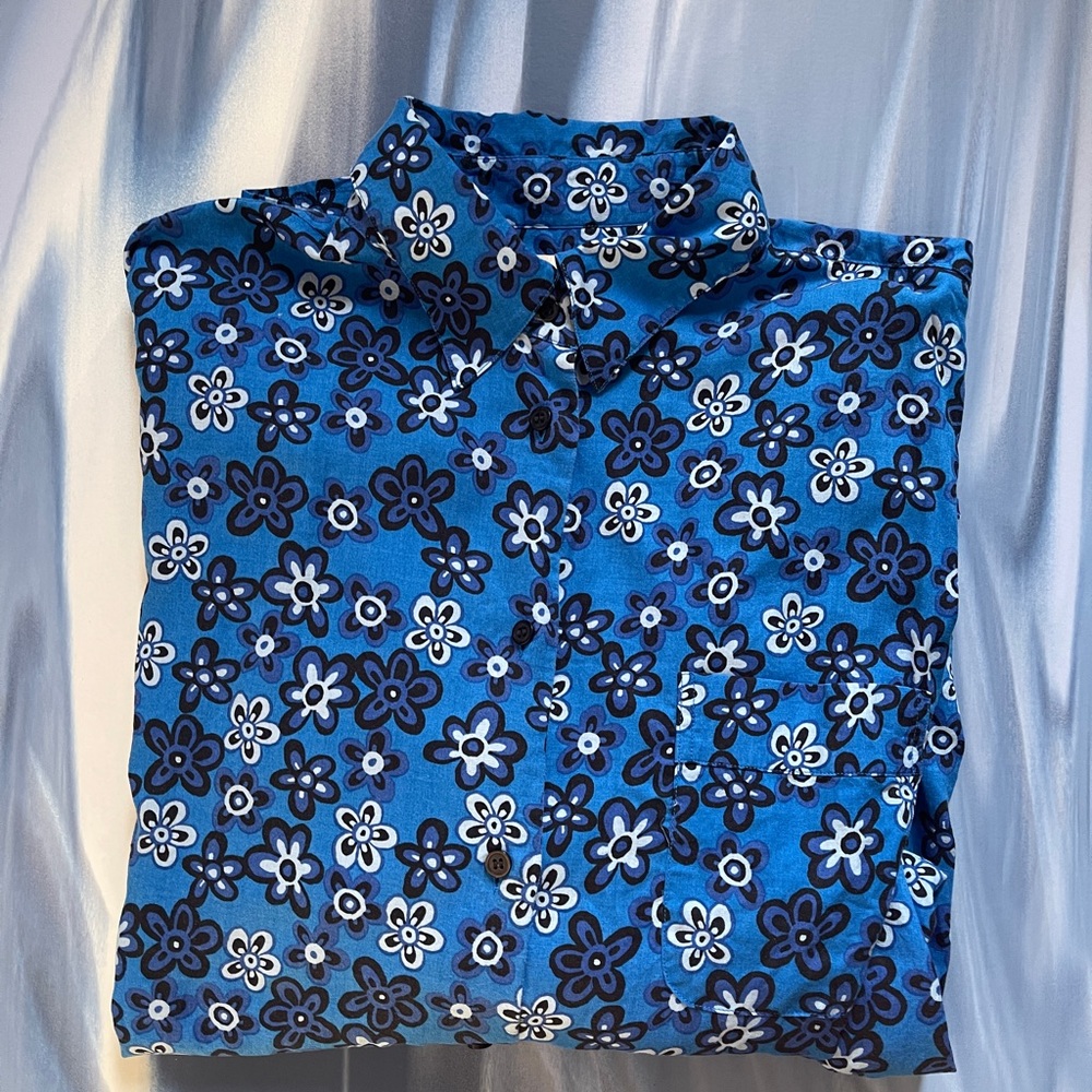 Marni X Uniqlo Blue Flower Oversized Shirt